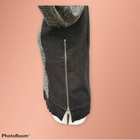 THE KOOPLES SPORT Sweatshirt Jumper Wool Cotton Black Woven Side Zip Small - Picture 5 of 8